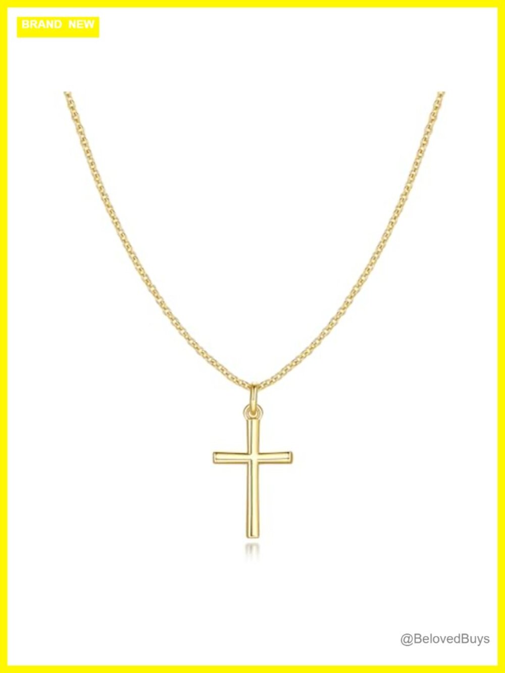 14k Gold Plated Cross Necklace O-Chain Pendant